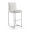Manhattan Comfort Element 29" Faux Leather Bar Stool in Pearl White and Polished Chrome BS010-PW - alternate 1